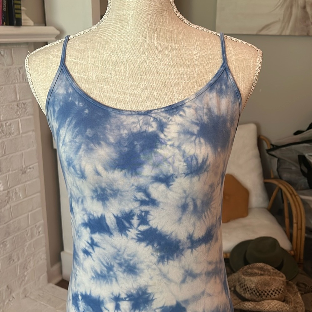 Aeropostale Blue & White Tie Dye Tank